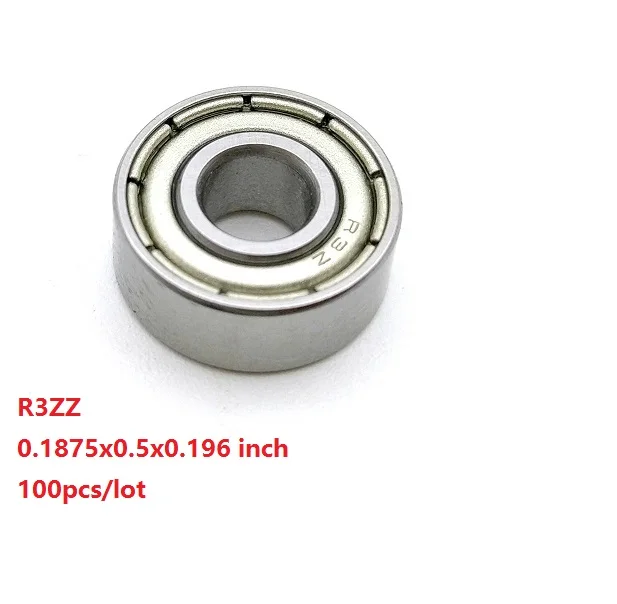 

100pcs/lot R3ZZ R3 ZZ 2Z ball bearing 0.1875x0.5x0.196 inch Deep Groove Ball bearing 4.762x12.7x4.978 mm