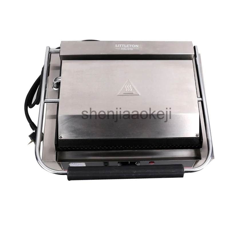 stainless steel electric sandwich maker Commercial Non Stick Griddle Grill Press Plate roast steak Italian sandwiches 220-240v
