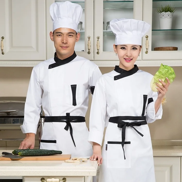 New Arrival Chef Jacket  Adult  Kitchen Wear Long Sleeved Male Female Restaurant Chef Uniform  Long Sleeved Plus Size B-5912