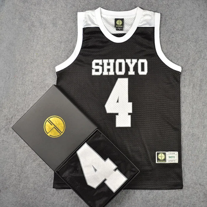 SHOYO 4 Fujima Basketball School Team Uniform Jersey Men Sports Wear Clothing Vest Cosplay Costumes White Green Black