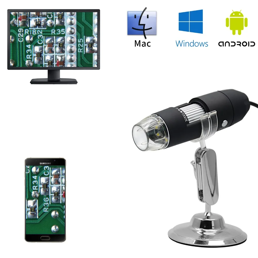 

2MP 1080P Zoom 1000X USB Digital Microscope CMOS Borescope