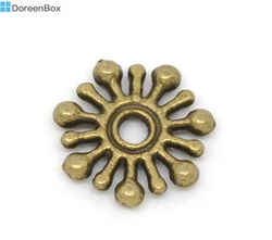 Doreen Box hot-  200 Bronze Tone Snowflake Spacer Beads 9x9mm (B14530)