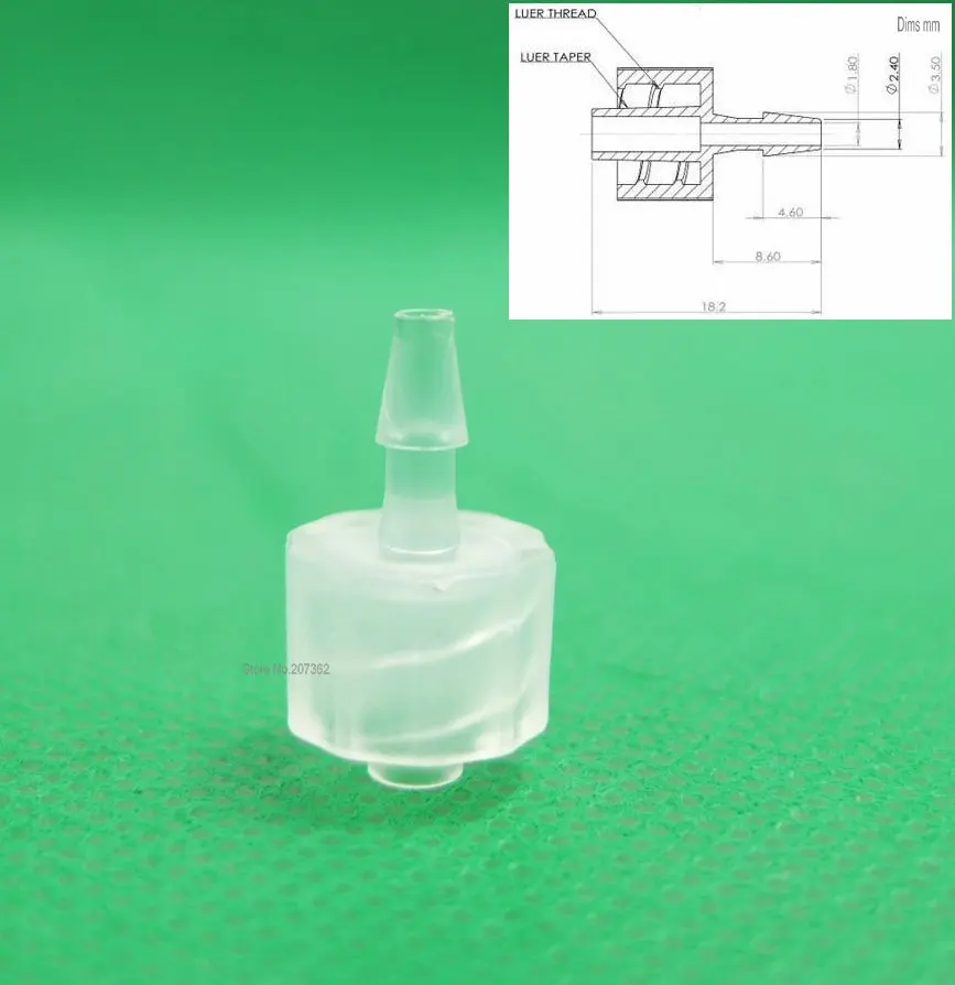 

Free shipping 100pcs/lot 2.4mm(3/32") -Barb Male Luer Tapered Fitting (polyprop) ,Luer Lock Tapered Connector