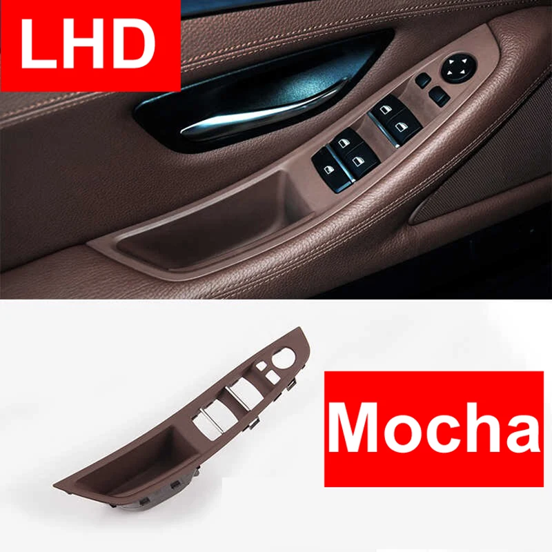 

Mocha LHD For BMW 5 series F10 F11 F18 inner Handle Interior Door Armrest Panel Driver's Seat Button Switch Frame Storage Box