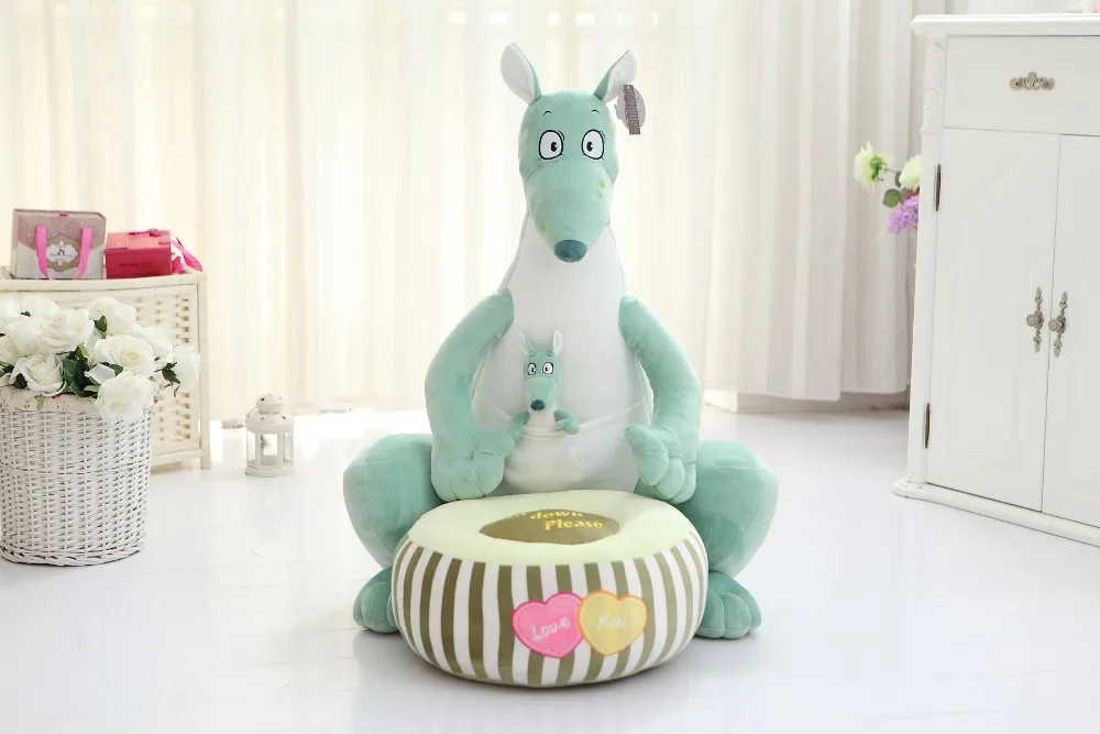 

new creative plush kangaroo tatami cartoon green kangaroo sofa children's sofa gift about 70cm