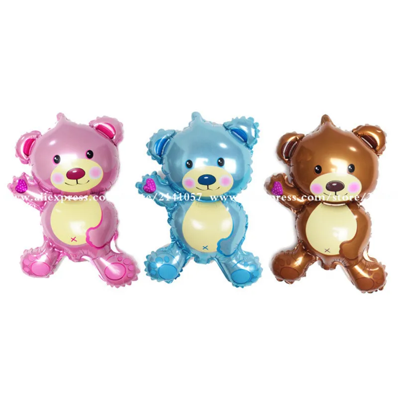 3pcs/lot Cute Boy&Girl Birhtday Party Balloons Mini Teddy Bear Children\'s Toys Decoration Foil Balloons  Cartoon Helium Balloon