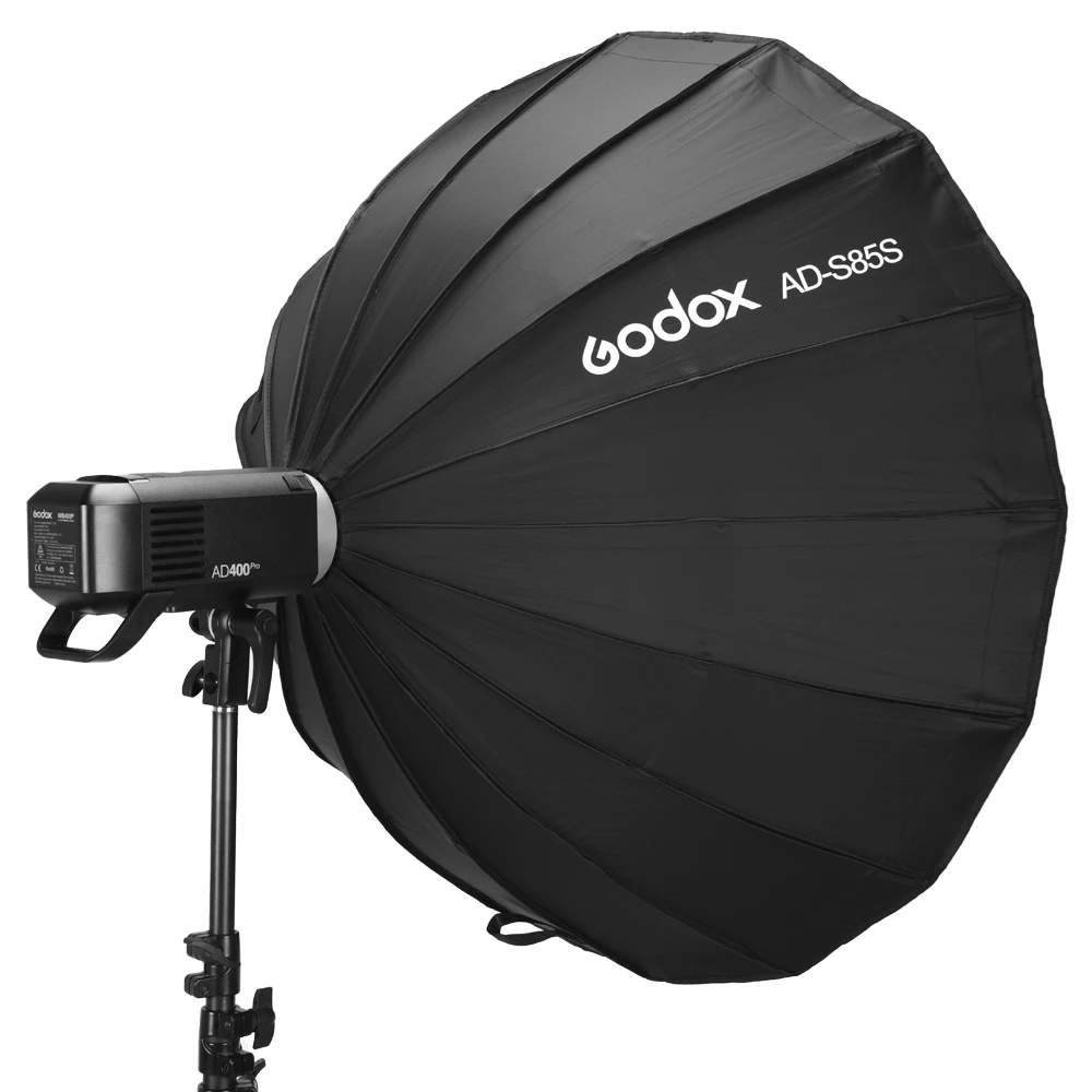 Godox 85cm AD-S85S Inside Silver Deep Parabolic Softbox with Honeycomb Grid Godox Mount Softbox for AD400PRO