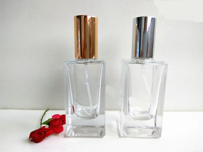 High Quality 30ml Square Glass Perfume Bottle Clear Glass Spray Bottle Fragrance Packaging Bottle Refillable 100pcs/lot