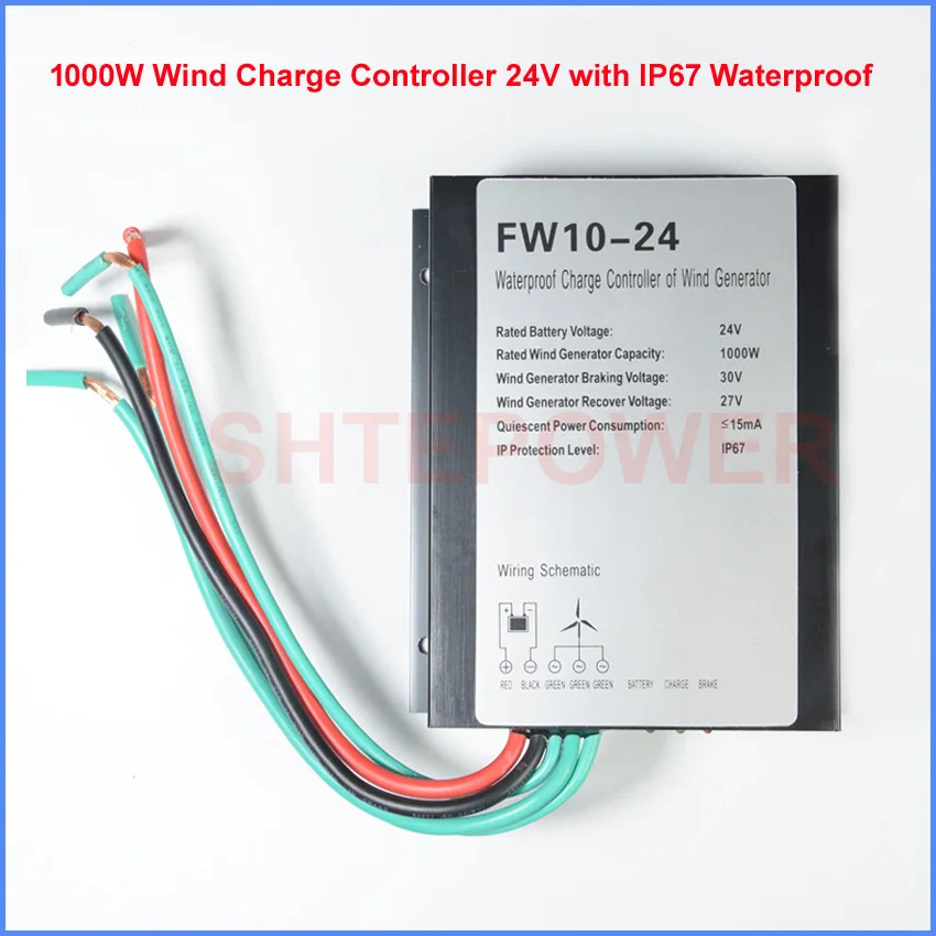 1000W 1500W 2000W Wind Generator Charge Controller 48V 24V Wind Turbine Generator Regulator Charge Controller Waterproof IP67