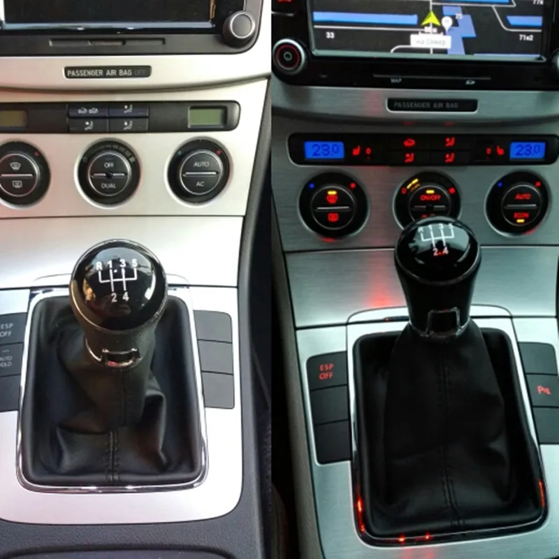 5/6 Speed Car Gear Shift Knob Head Lever Stick Gaiter Boot Cover Collar For Volkswagen VW Passat B7 2011 2012 2013 2014 2015