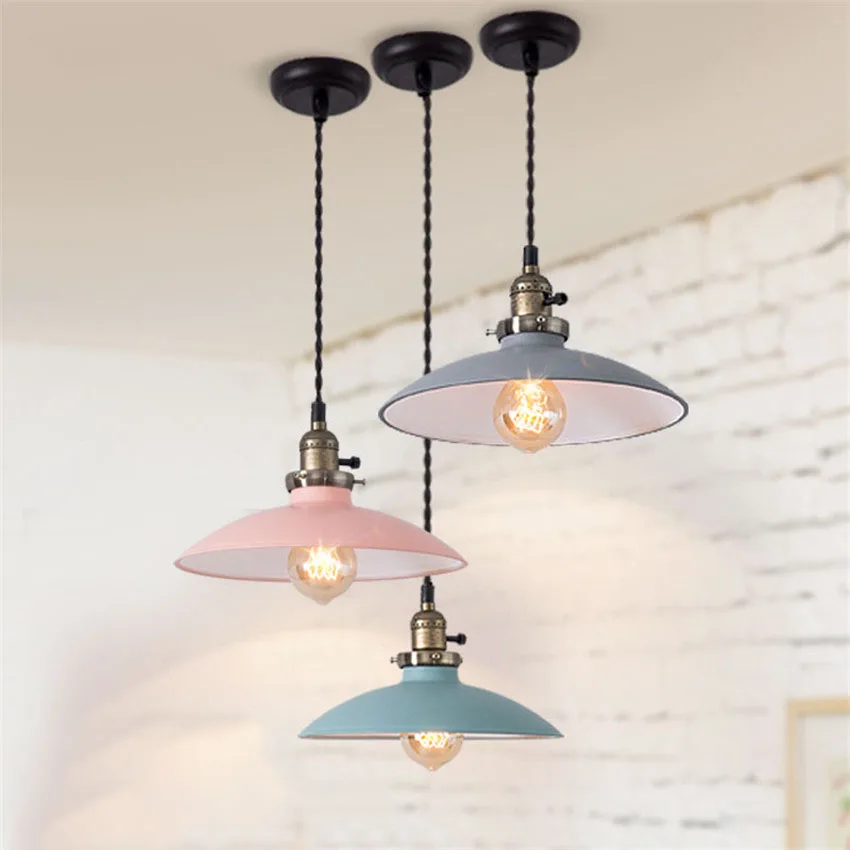 

Modern Industrial Lighting Coloufull Pendant Lamps Nordic Creative Living room Hanglamps Office Store bar Pendant lights Fixture