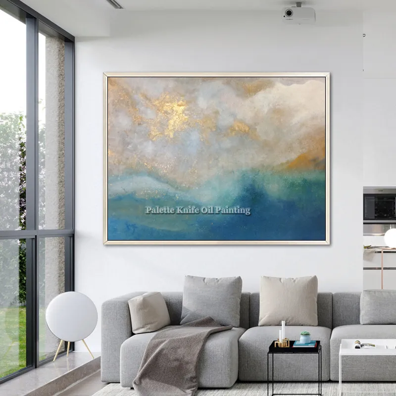 

Canvas painting acrylic abstract seascape Palette Knife painting Wall art Picture for living room home decor cuadro decoracion15