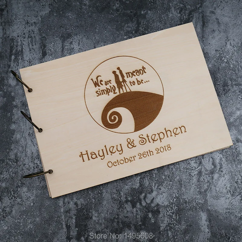 Wedding Guest Book, Guest Book Personalized, Customized, Tim Burton, The Nightmare Before Christmas