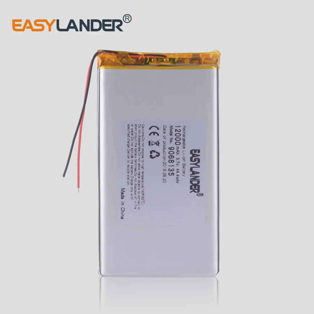 9068135 3.7V 12000mAh  Rechargeable Lithium Li-ion Li Polymer Battery For Tablet 9070130 9068130