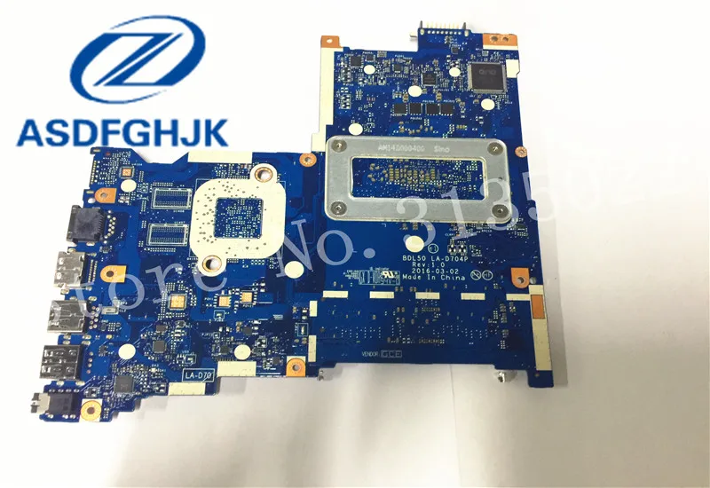 Laptop Motherboard BDL50 LA-D704P for HP 15-AY Motherboard DDR3L SR2EY i5-6200U Integrated 854945-601 100% Test ok