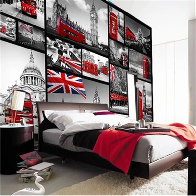 beibehang sala Custom 3D mural wallpaper retro gray red bar KTV Leisure personalized wallpaper,3d wallpaper,wall paper