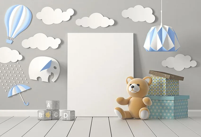 MEHOFOTO Baby Room Interior Bear Plush Toy Baby Child Photography Background Customized Photographic Backdrops For Photo Studio