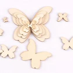 Mixed Butterfly Wood Slices DIY Crafts Handmade Accessories Unfinished Wooden Charms Pendant Home Decor Arts 10-80mm M1963