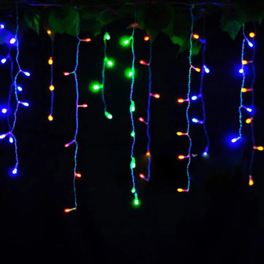 Imagem -03 - Luzes de Natal Decoração ao ar Livre Metro Droop 0.30.5m Led Cortina Icicle String Luzes Ano Novo Festa de Casamento Guirlanda Luz