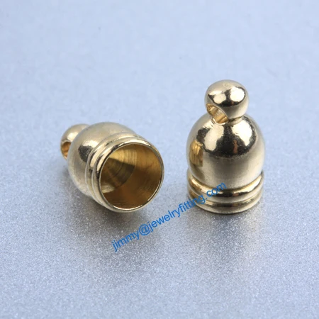 

Jewelry Accessories Raw Brass end cap crimp beads cap end beads End caps for laether cord 6*10mm