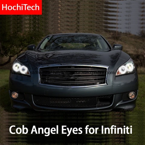 Для Infiniti M(Y51) M25L M35hL M35 M37 M56 Q70 COB Led дневное освещение Белый Cob Led Angel Eyes безотказное кольцо ультра яркий