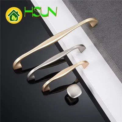 2019 Continuous System Dumb Light Drawer Wardrobe Handle Cupboard Doorknob Handle Gold Silver Furniture Hardware Parts Pull