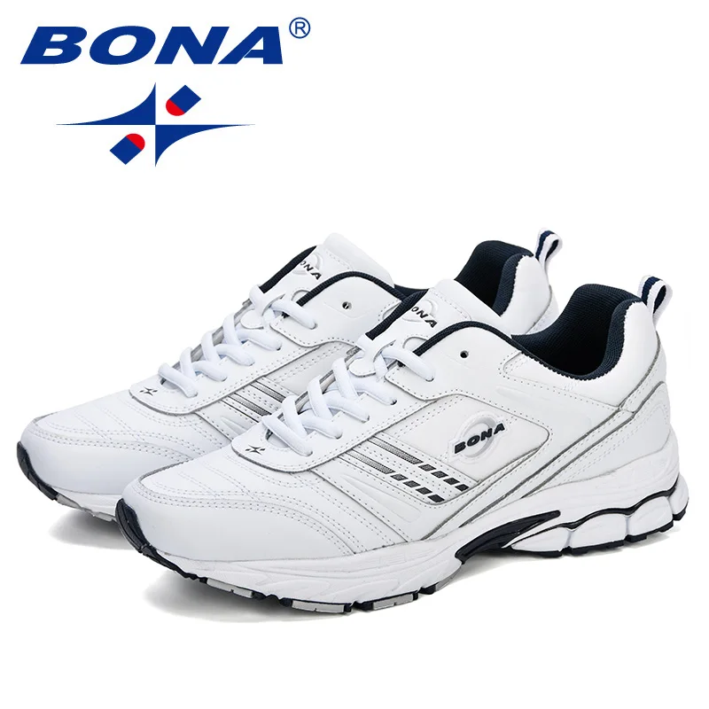 BONA New Designer Sneakers Men Casual Shoes Split Leather Men Zapatillas Fashion Chaussure Homme Plus Size Comfortable Footwear