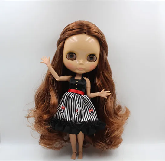 

Blygirl Blyth doll Nude doll chocolate color hair 30cm joint body 19 joint Tan skin fashion doll DIY doll can change makeup