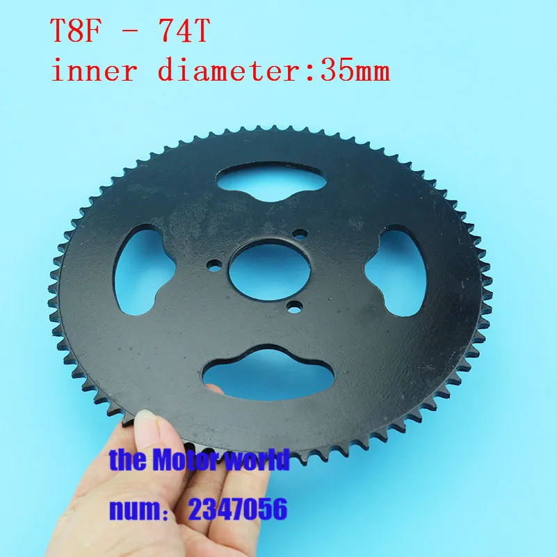 74Tooth 35mm T8F Rear Chain Sprocket For small 4 Stroke 47cc 49cc Engine Pocket Bike Goped Scooter Mini Moto  ATV Quad