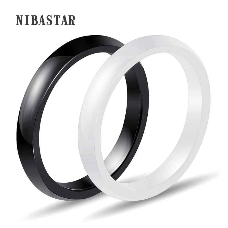 

New Fashion High Quality Smooth Ceramic Ring Light White Black Blue Pink For Women Modern Wedding Ring Jewelry Wholesale