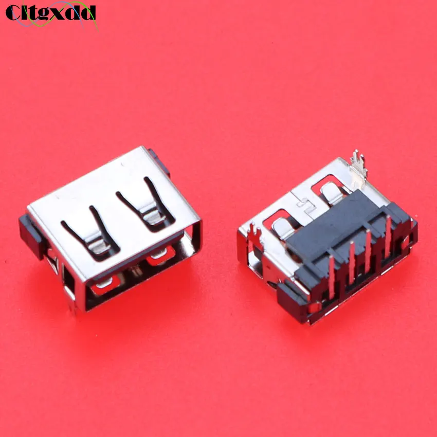 Cltgxdd 1PCS Type A Female USB 2.0 Short Body 4 Pin Flat 90 Insert direct Data Charge Plug Socket Jack Connector Wire Adapeter