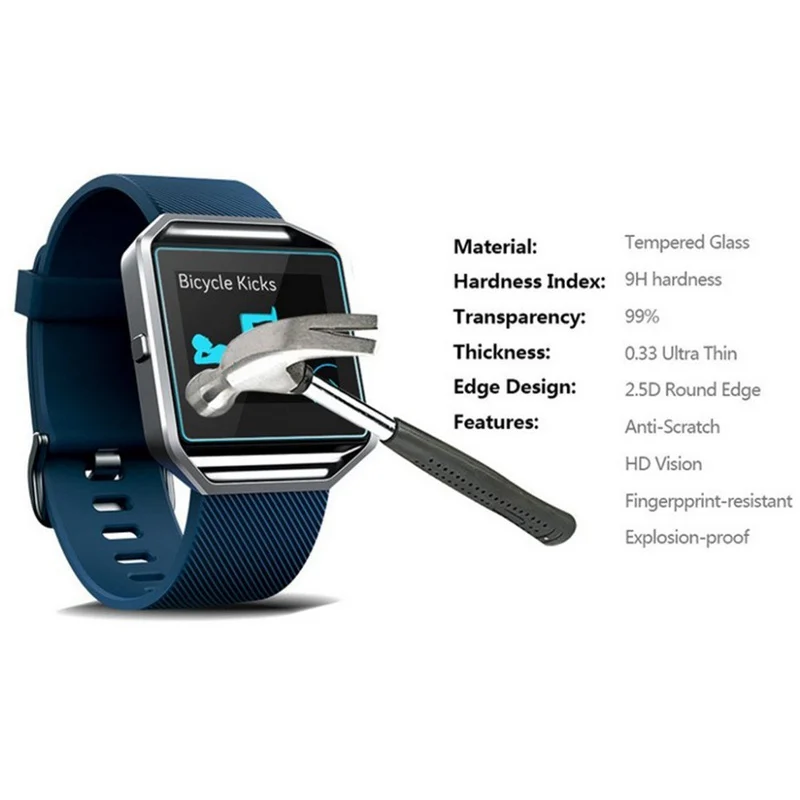 2ชิ้น HOPELF กระจกนิรภัยสำหรับ Fitbit Blaze แก้วป้องกันหน้าจอสำหรับ Fitbit Blaze กระจกนิรภัย