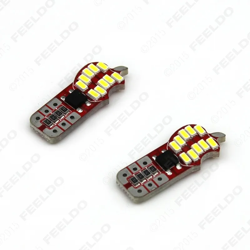 LEEWA 50pcs wholesale White T10 W5W 5W 194 3014 SMD 20 Leds Car LED Sided Lamp Motors Showing the Wide Lights #CA5316