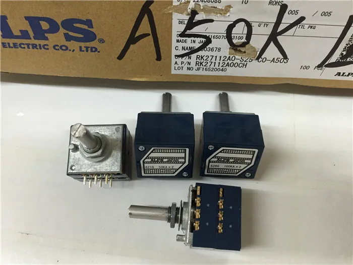 High-quality for Japan ALPS dual A100K2 25MM RK27 type potentiometer / audio input to adjust the volume potentiometer