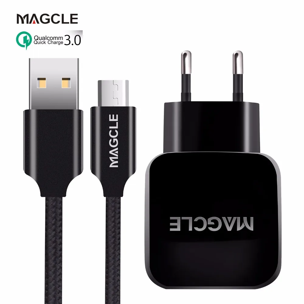 شاحن Magcle سريع 3.0 QC3.0 18 وات شاحن USB سريع + Magcle 2A كابل usb لهاتف سامسونج هواوي شاومي شحن سريع