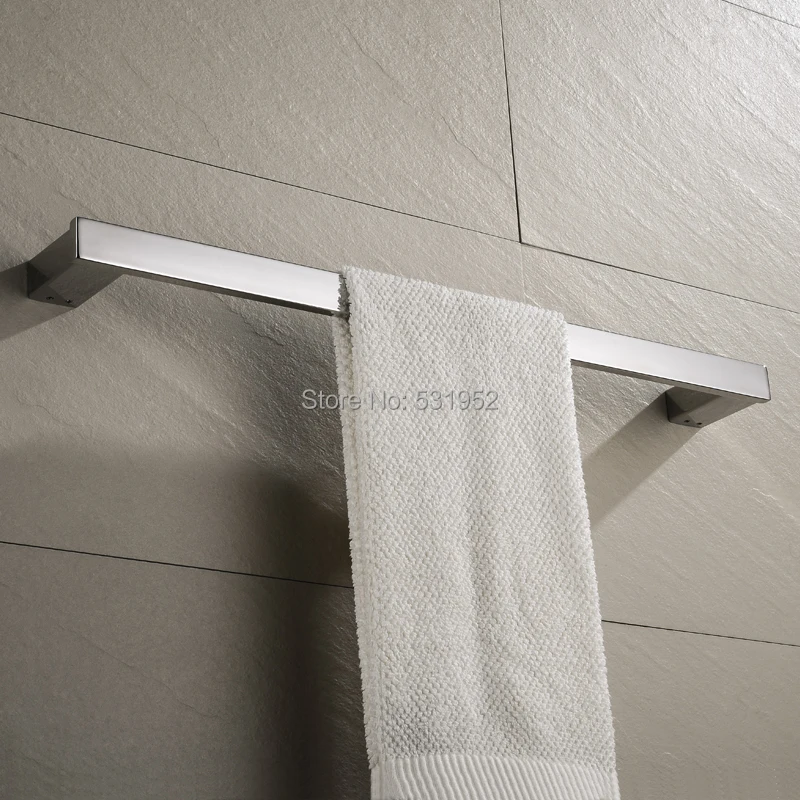 24 inch Towel Rail Bar Stainless Steel Bath Single Towel Bar Rack Square Hotel Towel Bar Hanger Shower Hand Towel Holder
