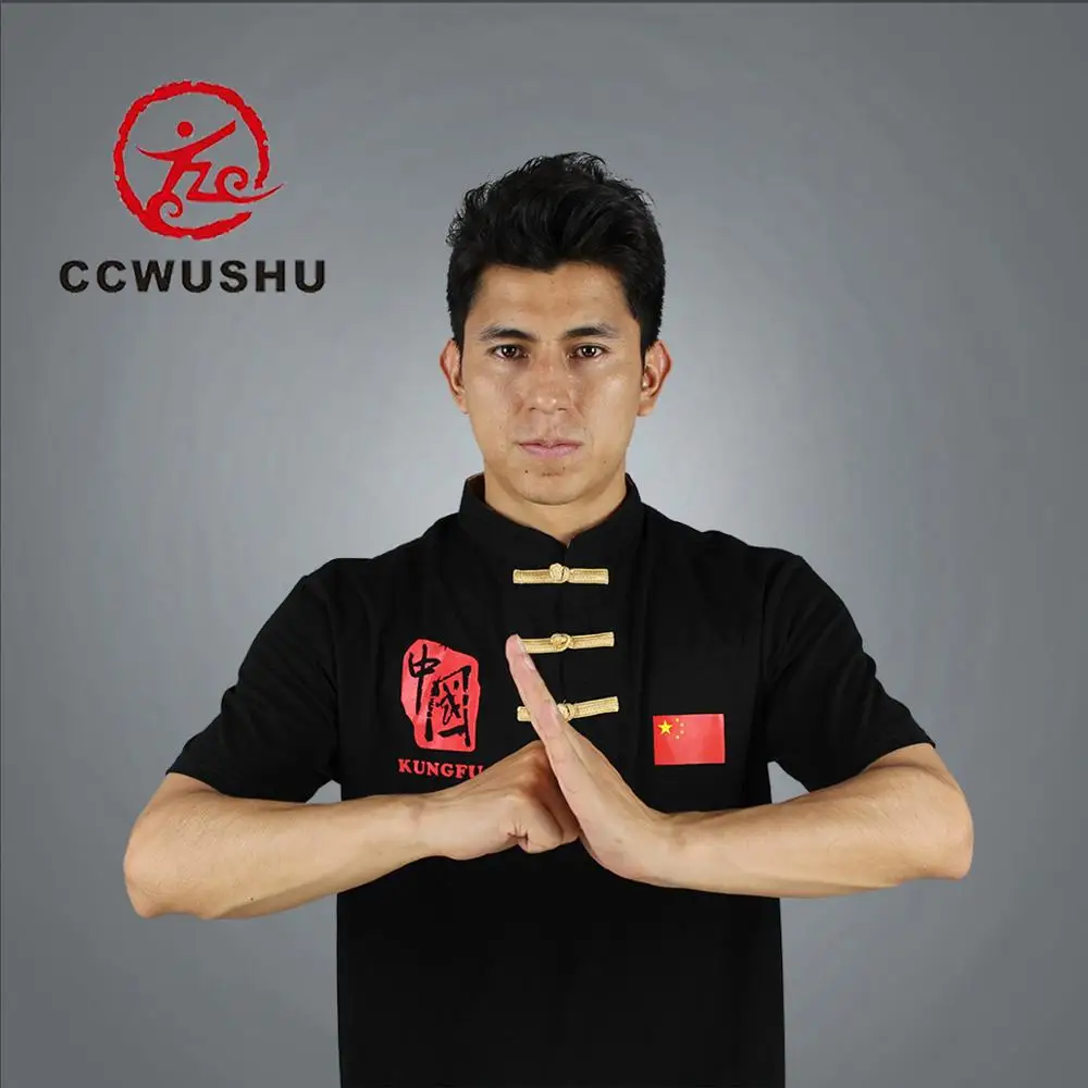 Ccwushu تي شيرت ملابس الووشو موحدة الووشو تي شيرت ملابس الكونغفو الصينية الووشو تايتشي تايجي ملابس موحدة