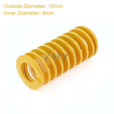 TF 10mm OD 5mm ID 15mm 20mm 25mm 30mm 35mm 40mm Length Yellow Light Load 65Mn Metal Spiral Stamping Compression Mould Die Spring