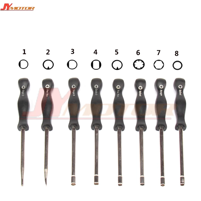 Carburetor Adjustment Tool Pac Man/Small Pac Man/Single D/Small Single D/Double D/Hexagon/7 Teeth /21 Teeth Splined Screwdriver