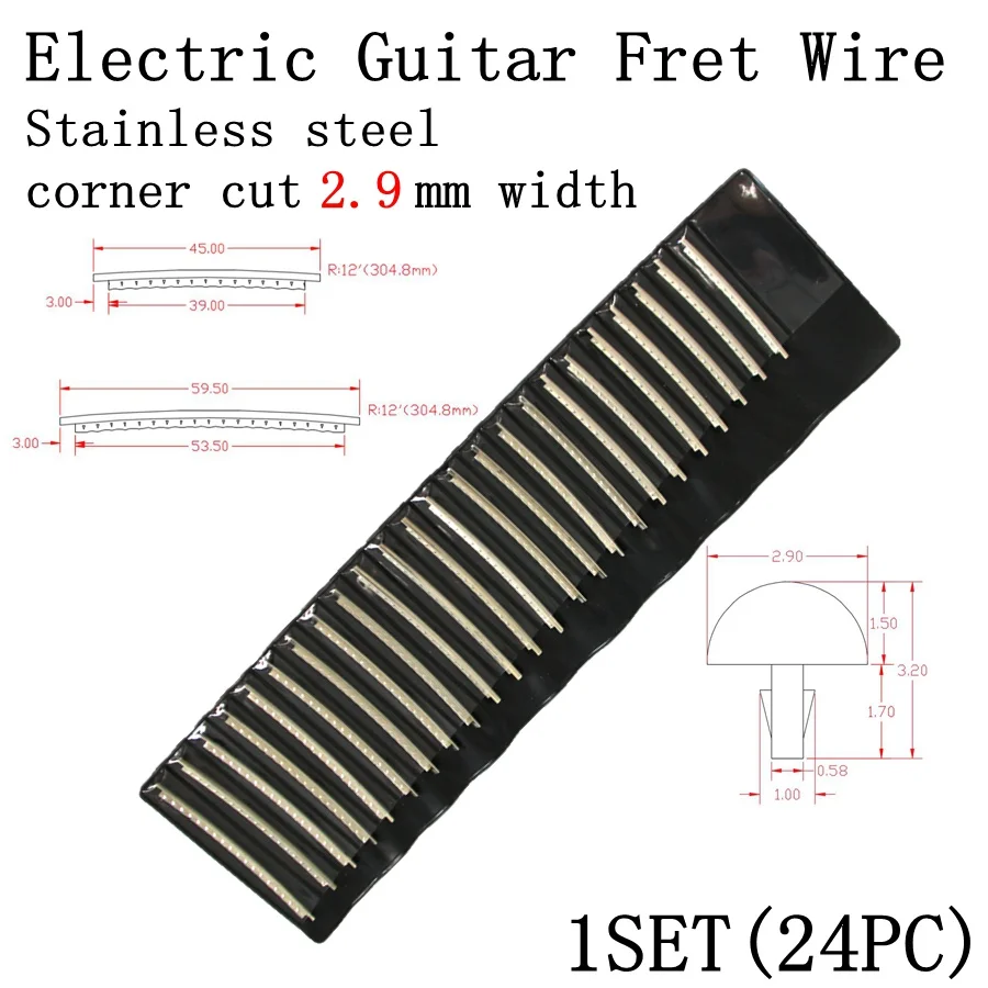 24 قطعة أصابع العفريت سلك ل الغيتار الكهربائي النيكل سيلفي الفولاذ المقاوم للصدأ 2.4 مللي متر 2.7 مللي متر 2.9 مللي متر متر نعال أحذية رجالي اكسسوارات