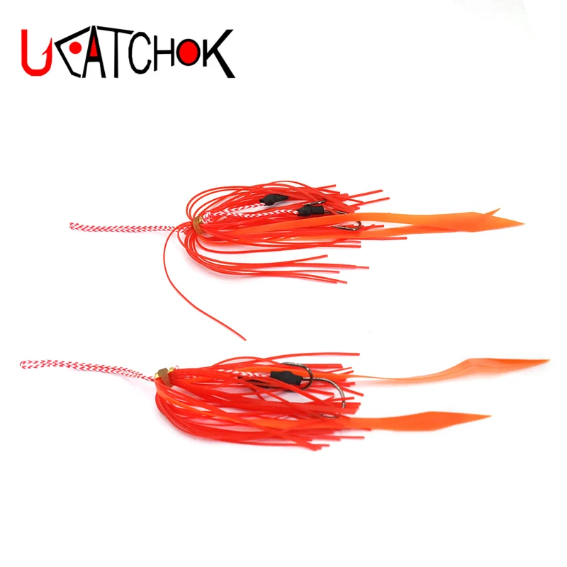 4pcs/pack 9cm mustad-10827 30LB 2/0 size hook assist rig lure bait beard fishing hook sea fishing accessories fishing tackle