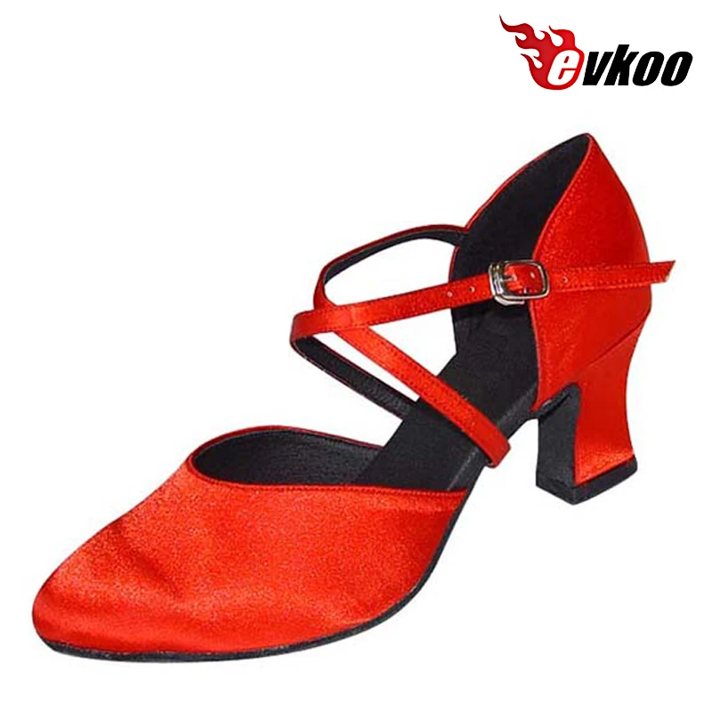 Evkoodance DIY Shoes Ballroom Dancing Shoes For Women Red And Black Color 6cm Medium Heel Height Comfortable  Style Evkoo-317