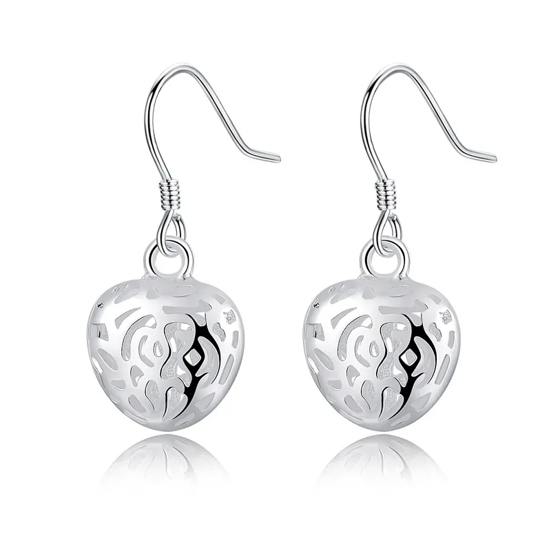 4 Pair Earring Set Silver 925 Plated Fashion Elegant Charms Earrings , For Women Lady Girl Wedding Gift Jewelry Set Cute E021