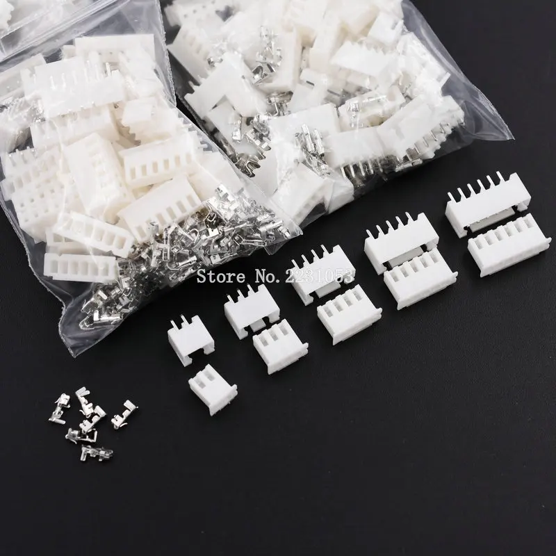 100Sets Mix Kit XH2.54 2P 3P 4P 5P 6P Connector Leads Header Housing Pin header Terminal Set