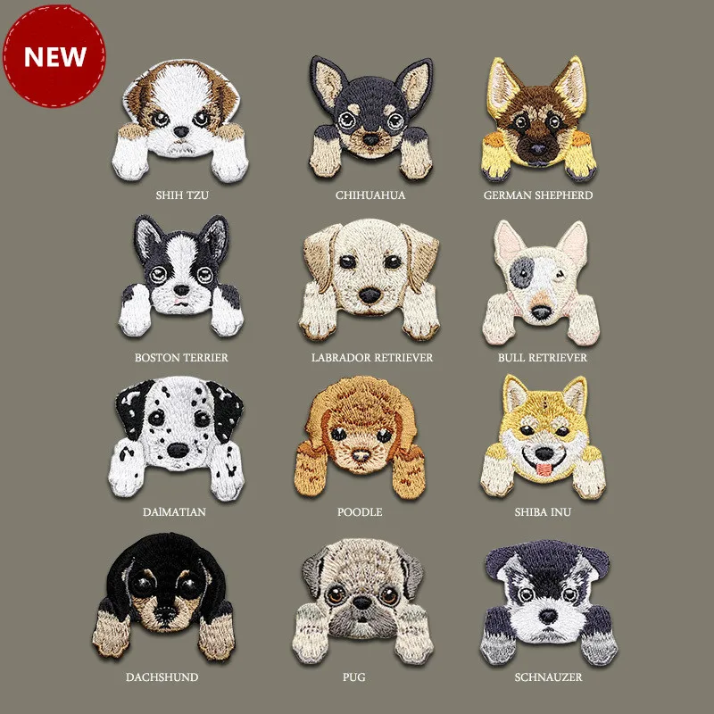 1 Piece Cute Chihuahua Shiba Dog Patch Baby's Clothing Backpack Decoration Small Applique Badge Iron on Fabric Stickers