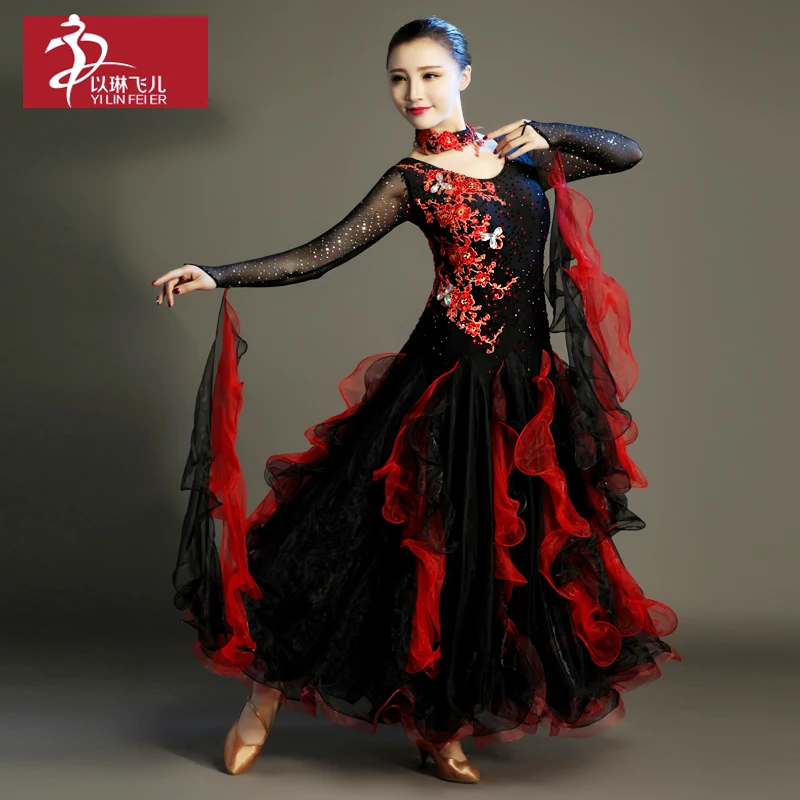 2017 Time-limited Costume Ballroom Dance Skirts Newest Design Woman Modern Waltz Tango Dress/standard Competition Dress -281