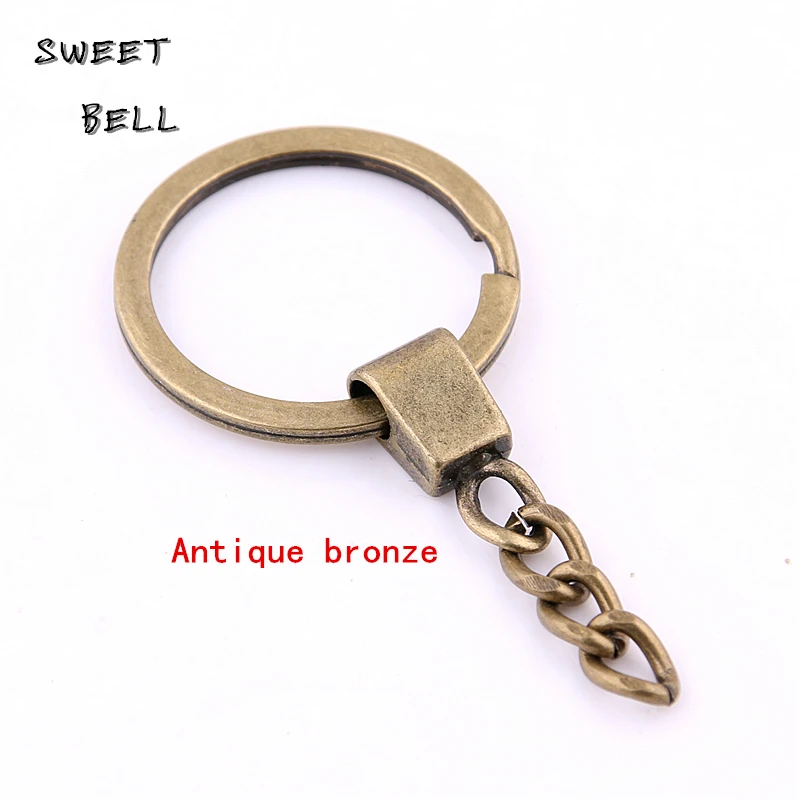 10 Pcs New Style Key Ring Key Chain Rhodium Color 60mm Long Round Split Keychain Wholesale