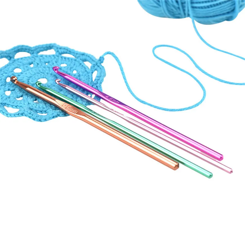 KOKNIT 1 szt. Aluminiowe szydełko Multicolor mieszane 2-10mm igły dziewiarskie hak DIY Craft przędza igła do szycia na prezent dla mamy — zdjęcie 7