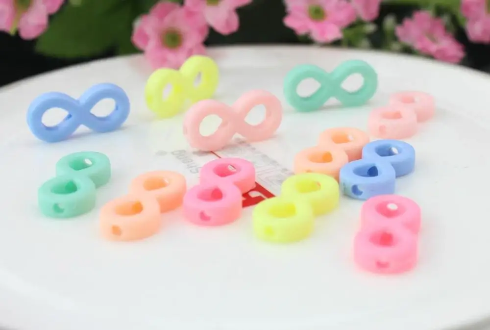 600pcs 21x10x4mm mixed colors 8 connector Spacer  acrylic beads for jewelry making scrapbooking link beads cross beads