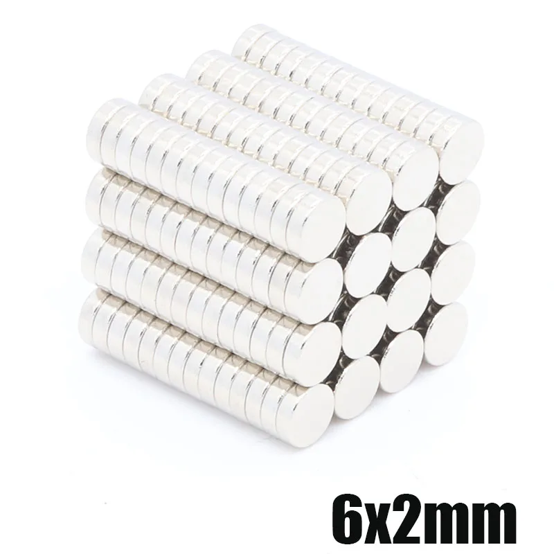 500Pcs Neodymium Magnet Disc 6x2 mm N35 Permanent NdFeB Small Round Super Strong Powerful Magnetic Magnets For Craft 6 x 2 mm